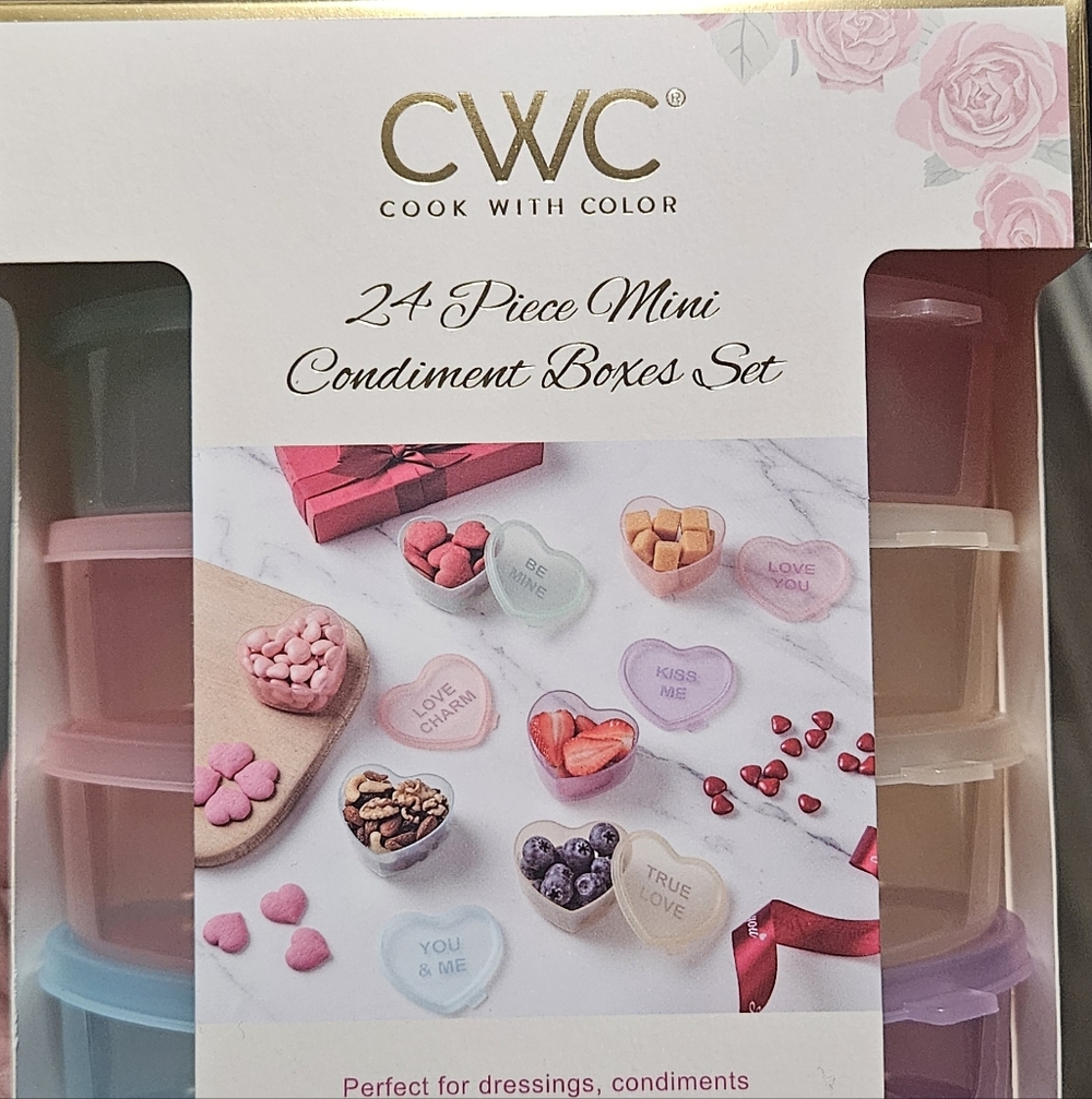 CWC 24-Piece Mini Conversation Heart Snack Boxes Set - Multicolor